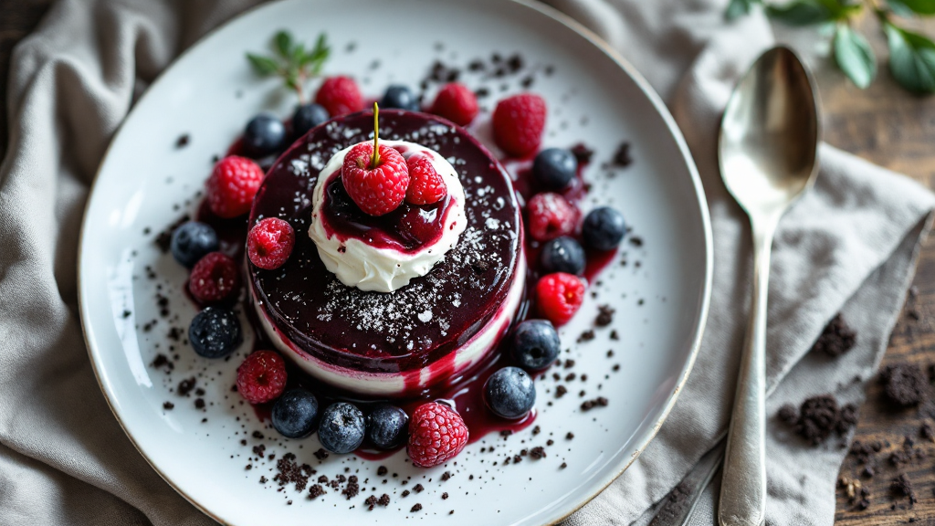 Himbeer-Oreo-Dessert im Glas geschichtet mit frischen Himbeeren, Sahne und Oreo-Stückchen auf rustikalem Holztisch